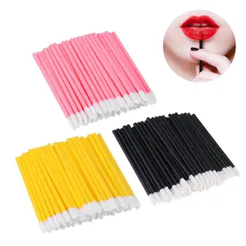 

300pcs Disposable Lip Brushes Lipstick Gloss Wands Applicator Makeup Tool Kits (100xBlack + 100xYellow + 100xPink)
