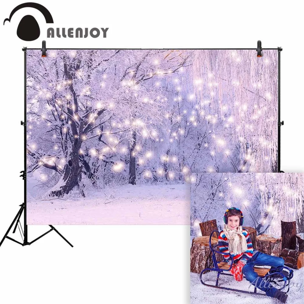 Allenjoy фон для фотосъемки с блестками снег пейзаж дерево зима милый Рождественский