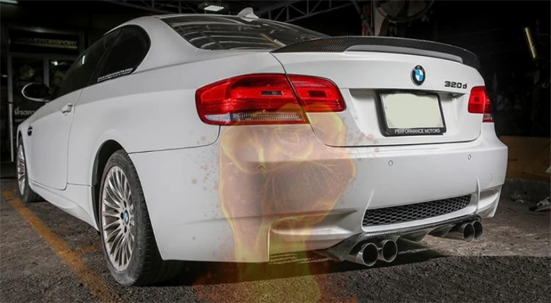 Hlongqt углерода Волокно спойлер для BMW 3 серии E92 M3 320 325 330 335 2006-2013 Высокое качество сзади автомобиля крыло Авто спойлеры