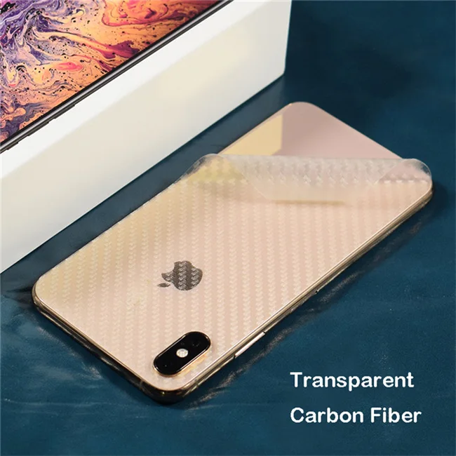 3D карбоновая пленка для телефона наклейка для iPhone XS MAX XR X 8 Plus 7 6 6S Plus прозрачная задняя наклейка - Цвет: Clear Carbon Fiber