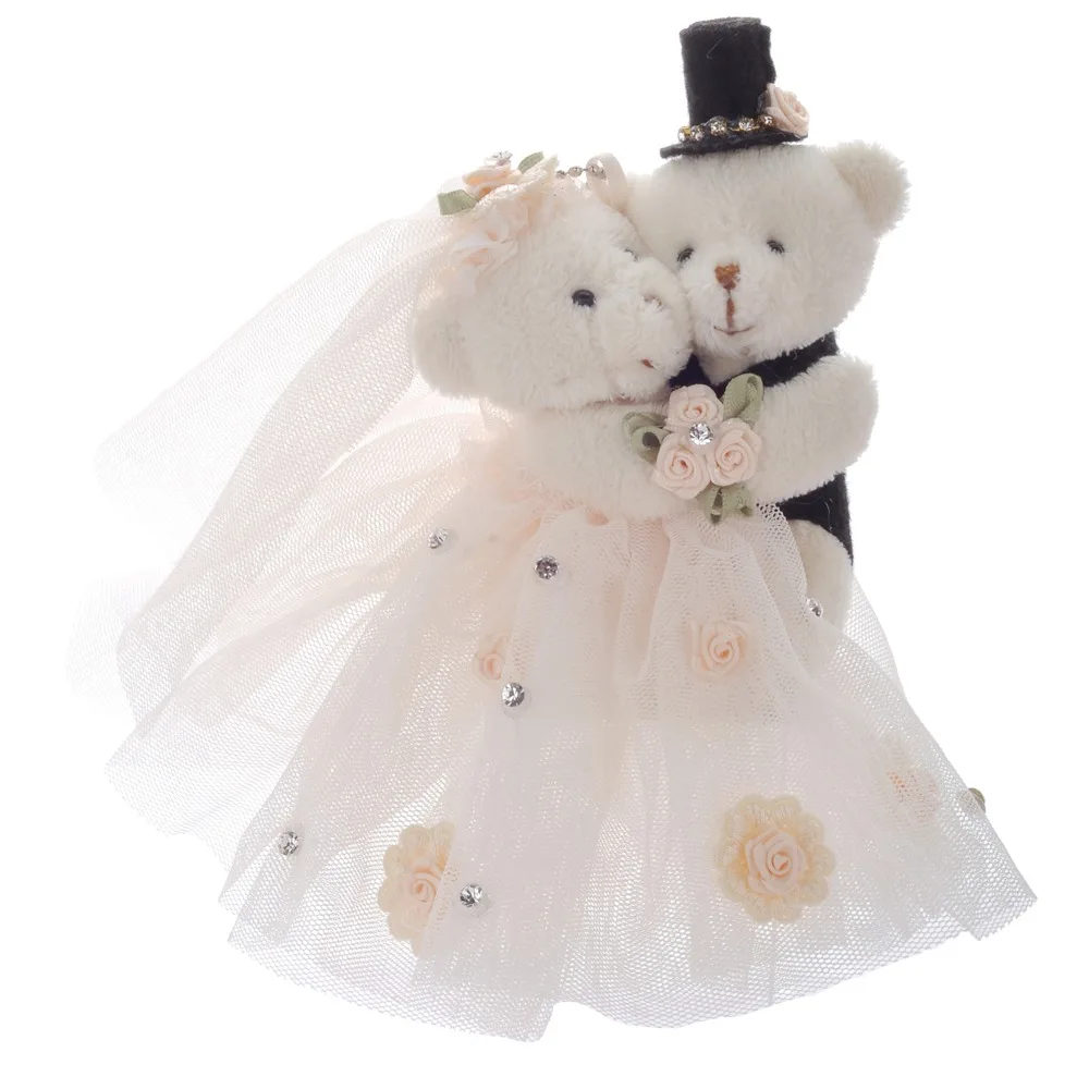 Wedding Bear Couple Teddy Small Pendant Cute Stuffed Animal Toys Lover