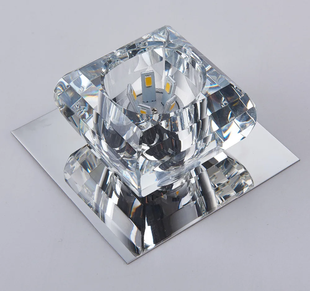 

Modern 5W Crystal LED Ceiling Light,LED Stainless Steel Mini Flush Mount Ceiling Light for Dining Room Living Room Bedroom