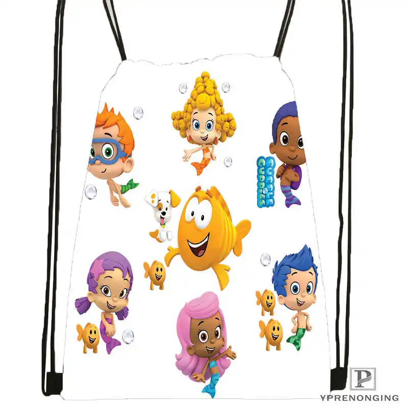 Drawstring Backpack Пользовательские пузырь гуппи@ 01 Drawstring сумка-рюкзак милый рюкзак детский Ранец(черный назад) 31x40 см#180531-02-67 - Цвет: Drawstring Backpack