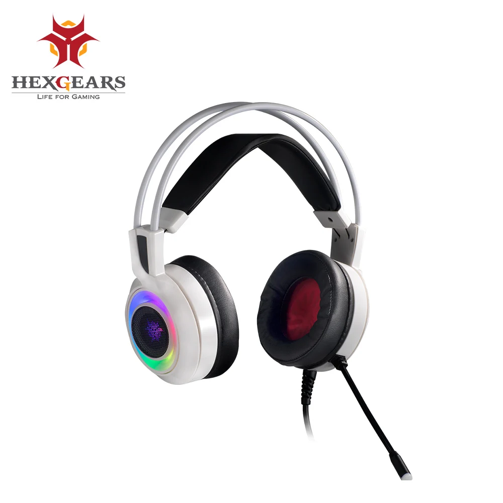 Hexgeares GH102 7,1 стерео RGB Light Shock отзывы Игровые наушники USB PC телефон Auriculares Mic Gaming Bass Наушники - Цвет: GH102-White