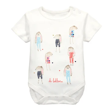 

y435free shipping Baby suits summer new cotton baby clothes short-sleeved triangle jeans shells chicks newborn Bodysuits clothes