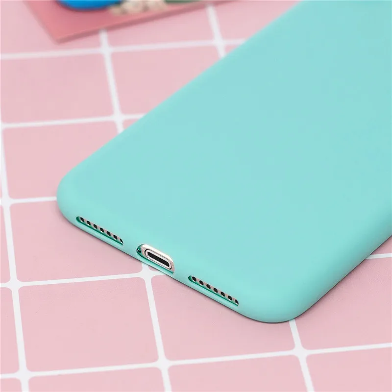 Чехол для iphone XS Candy Macaron Color TPU резиновый силиконовый чехол телефона X Max XR 8 7 6 6S 9 Plus 5
