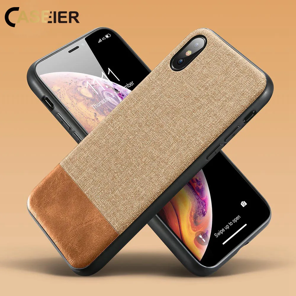 CASEIER чехол для iPhone 6 7 8 6S Plus X XR 5S SE мягкая кожаная задняя крышка Чехлы TPU Funda