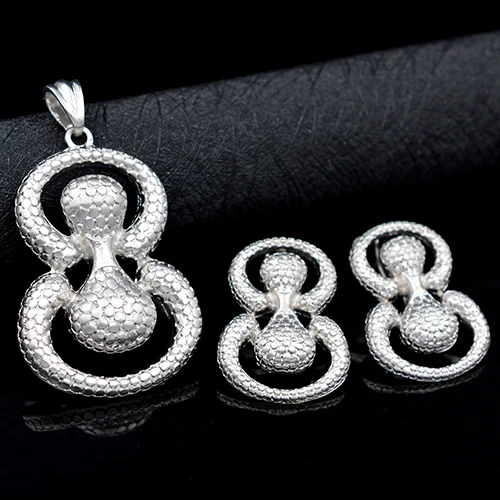 Earrings Pendant Солнечные ювелирные изделия Дубай ювелирных изделий комплекты украшений для женщин Подарки серьги подвеска ожерелье форма яйца Ювелирные наборы для свадьбы - Окраска металла: Earrings Pendant