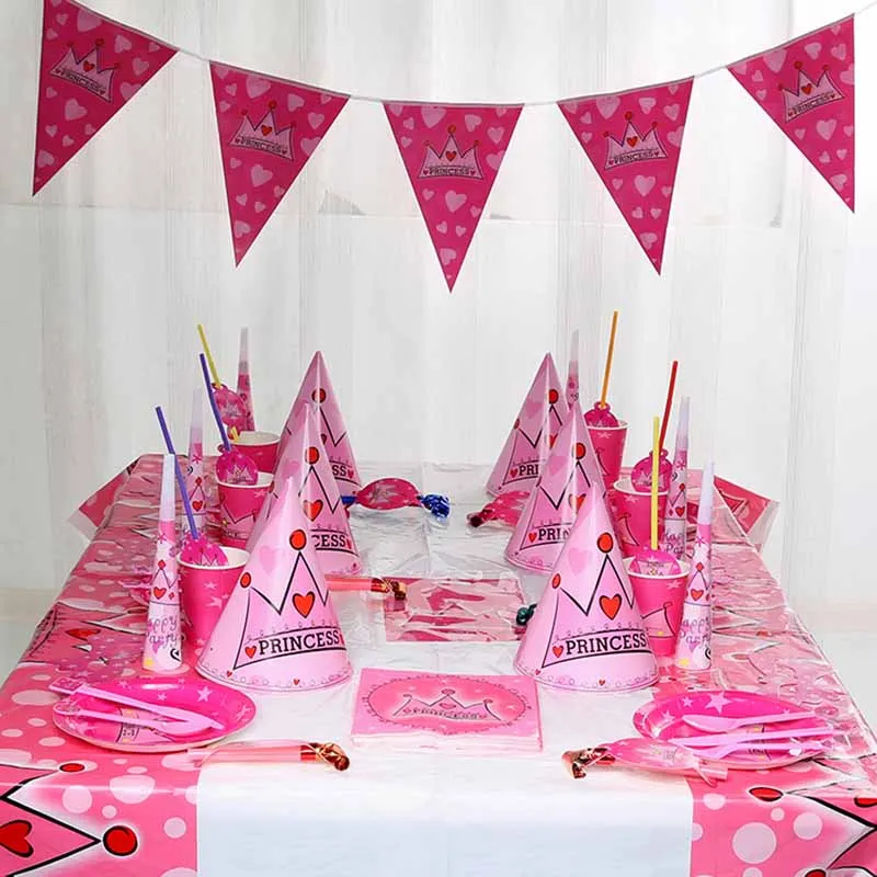 135 шт./лот, 10 комплектов детской одежды для вечеринки в стиле красавицы и чудовища, столовые приборы, тарелки, салфетки с рисунком на день рождения, вилки для детского душа, вечерние украшения - Цвет: Princess