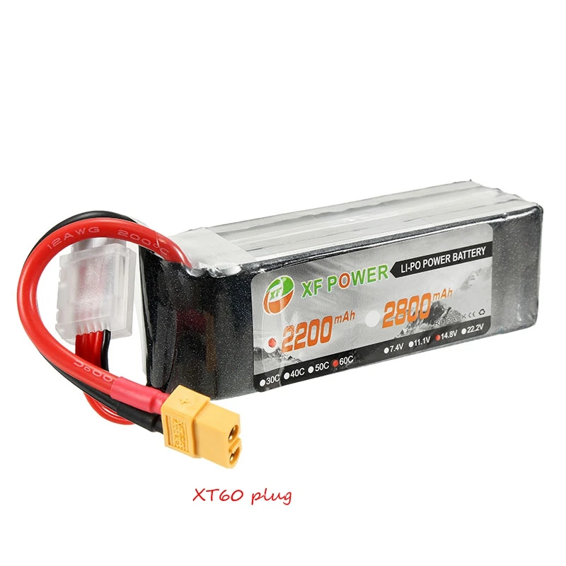 

XF Power 14.8V 2200mAh 60C 4S Lipo Battery XT60 Plug For RC Model