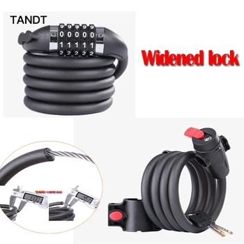 

Bicycle lock 1.2m 1.8m bold widened anti-smash steel cable lock mountain bike password key lock anti-theft security lock