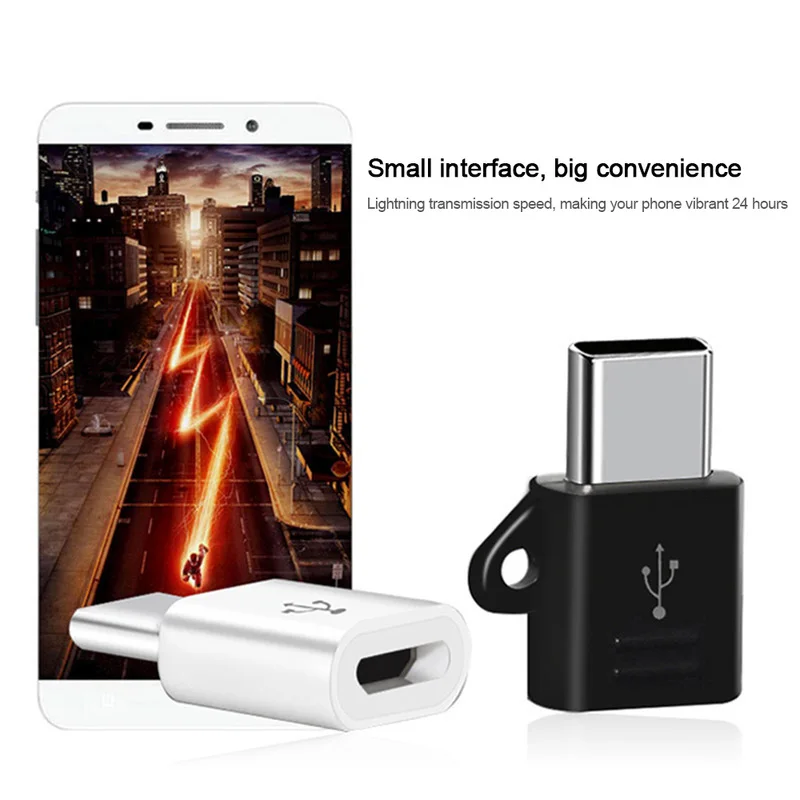Переходник Micro Usb типа папа в Type c адаптер для зарядки и передачи данных Xiaomi Samsung