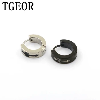 

Hot wholesale 20pcs surgical stainless steel Small hoop cross pattern print Backing Earring Free shipping