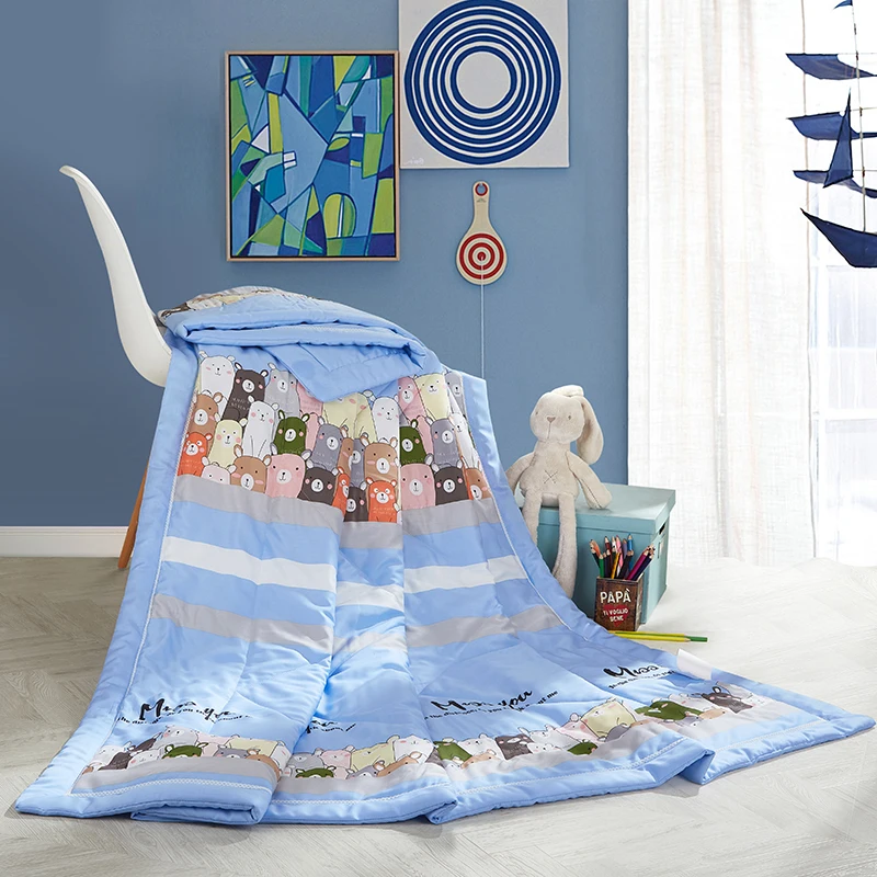 

Cartoon Teddy Bears Quilting Summer Comforter Quilt Stitching Modal Fabric Polyester Filler Twin Queen Air-Condition