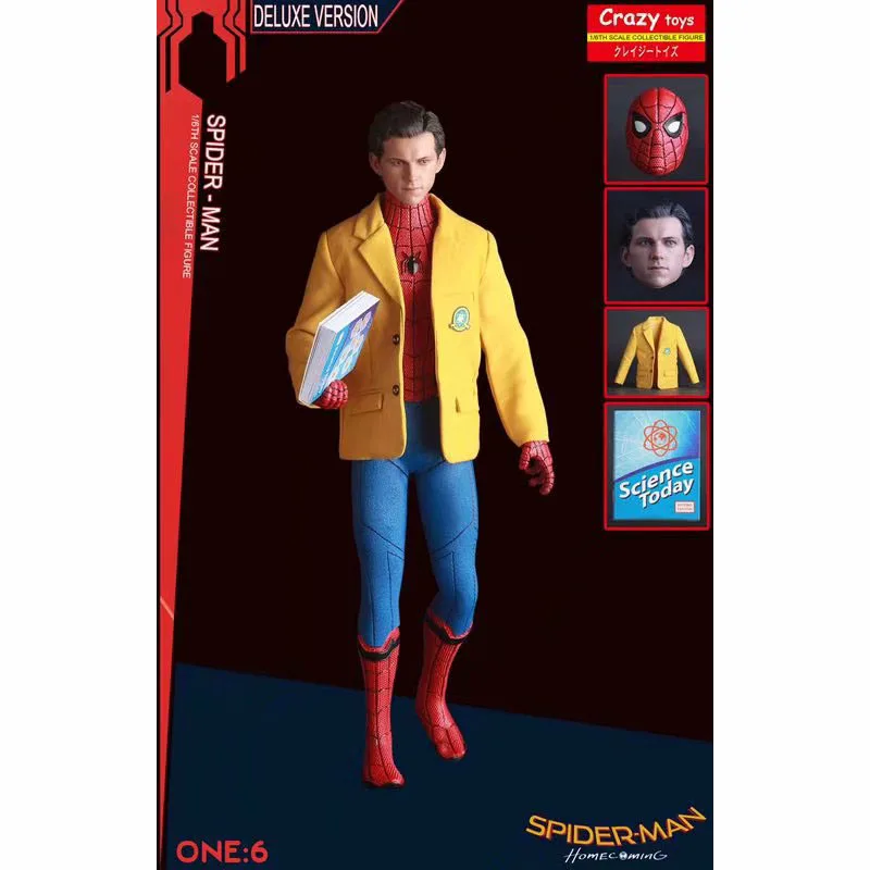 

Crazy Toys Homecoming Spider Removable jacket Spiderman Deluxe Version PVC Action Figure Collectible Model Toys Gift