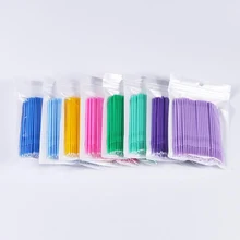 100 шт./компл. одноразовые косметические ватные палочки наращивания ресниц Мини индивидуальные Аппликаторы дома тушь, кисть из мягкого хлопка тампон