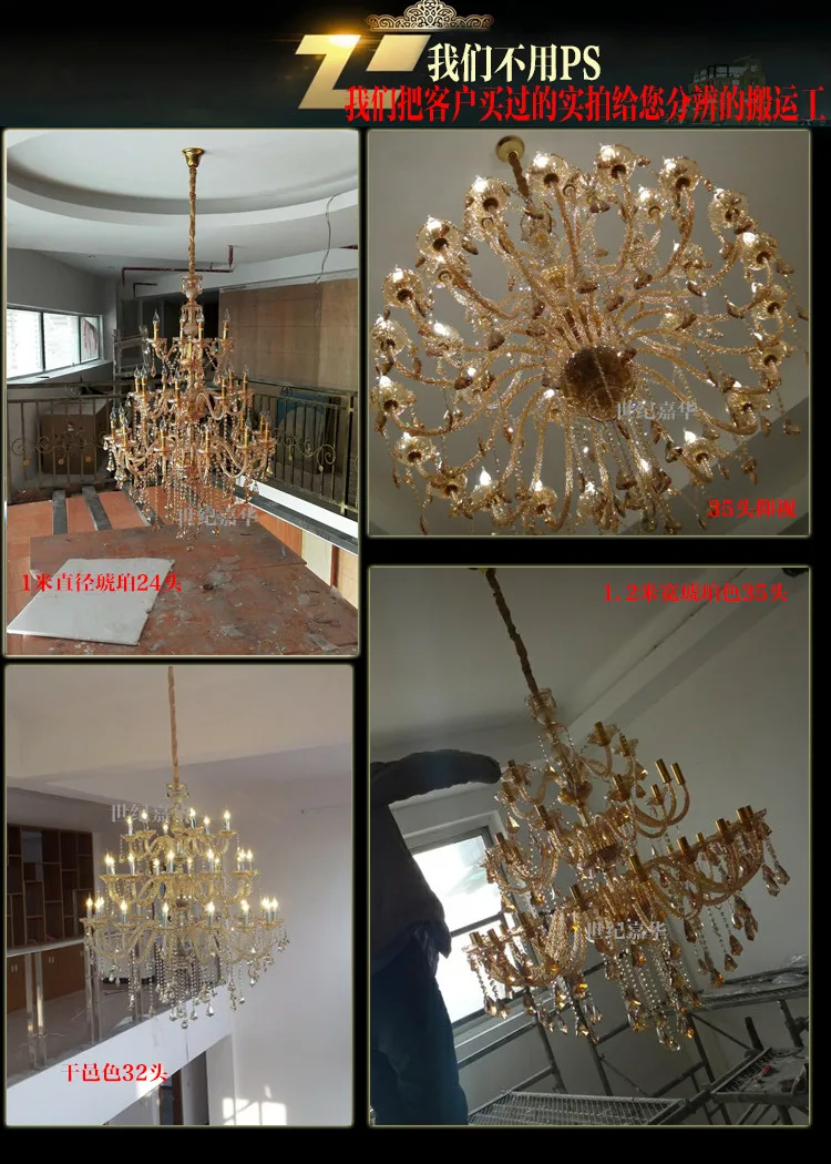 Большие хрустальные люстры для шампанского лестниц подвесной светильник