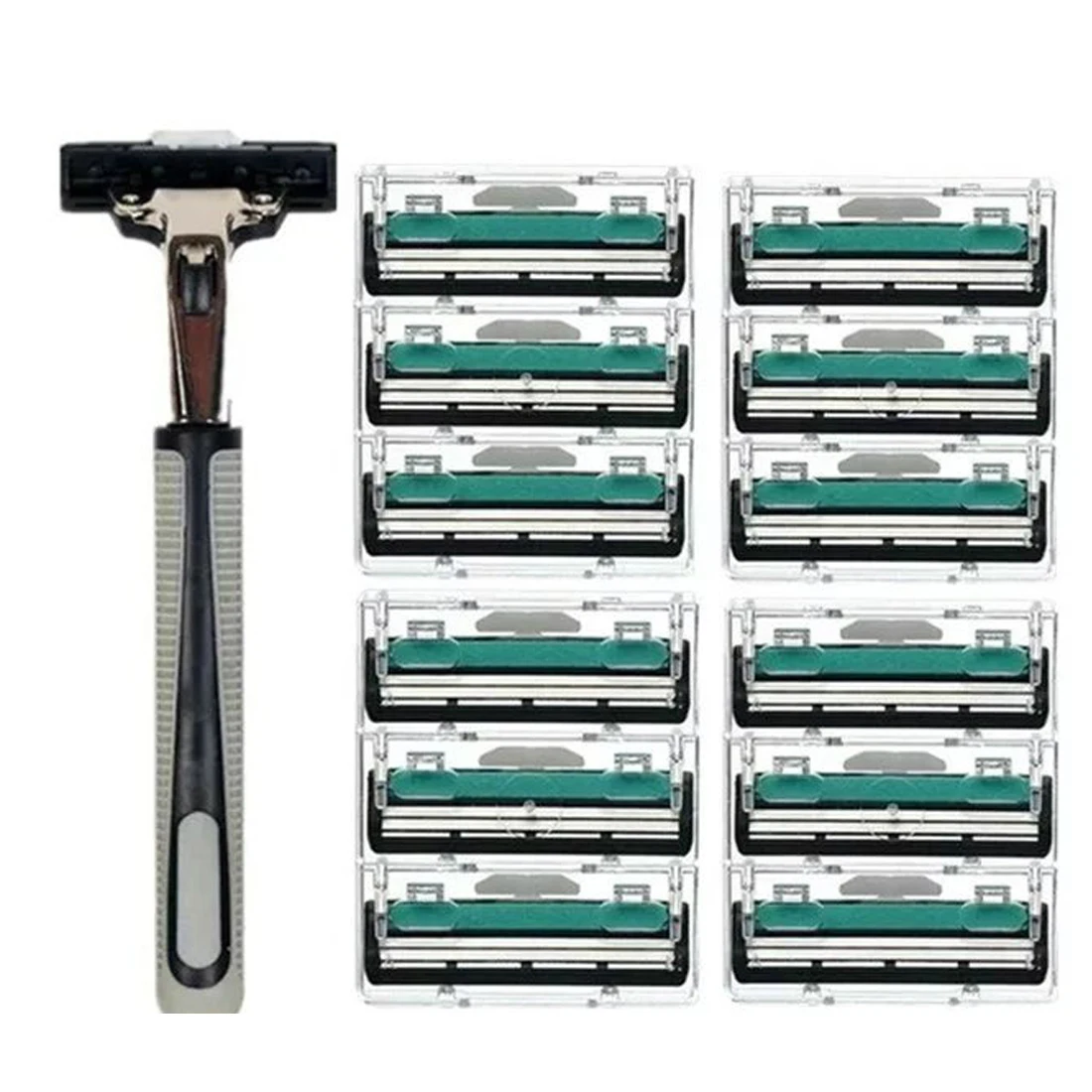 استبدال شفرات حلاقة الساخن ماكينة حلاقة Original13pcs/مجموعة 1 آلة + 12 شفرات أفضل الحلاقة للرجال وجه الشعر الحلاقة دليل