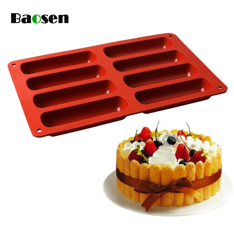 

Bigwinner 1Pcs 8 Holes Finger Shape Cake Mold Silicone DIY Multi-Linked Long Shaped Finger Chocolate Mold Biscuits Mold
