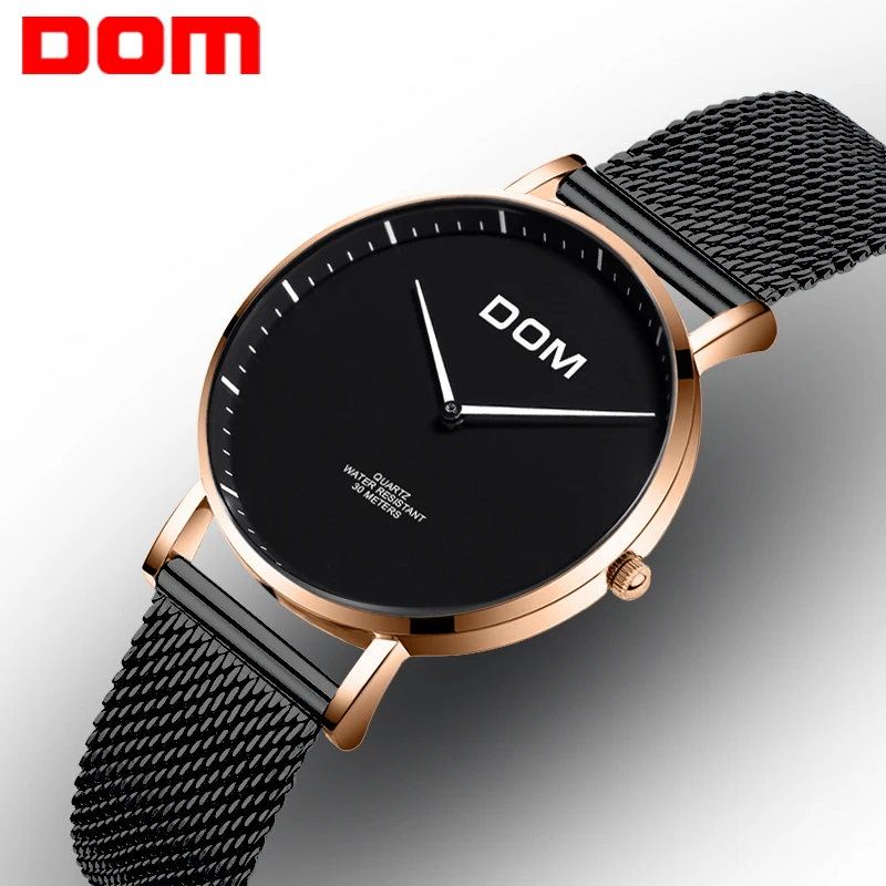 

DOM Ladies Watch Brand Luxury Women Watches Waterproof Gold Black Stainless Steel Quartz Women Wrist Watch Montre Femme G-36GK