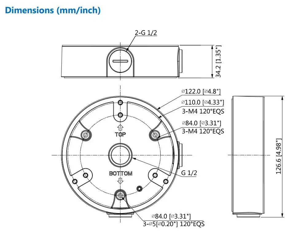 Dahua водонепроницаемая распределительная коробка PFA137 для Dahua ip-камера IPC-HDBW4631R-S& IPC-HDBW4461R-ZS CCTV Мини купольная камера DH-PFA137