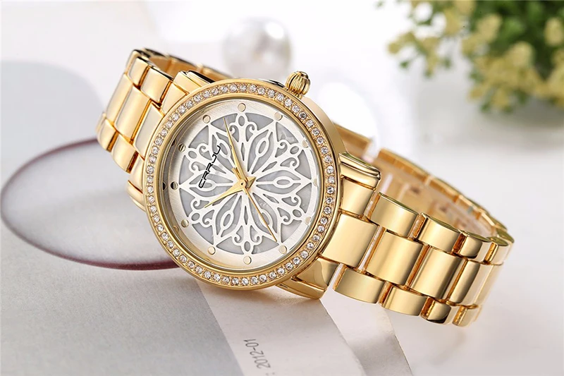 Crrju Women Watches 2018 Top Luxury Brand Fashion Charms Rose Gold Women Watch Diamond Ladies  Wristwatch relojes mujer 2019 (18)