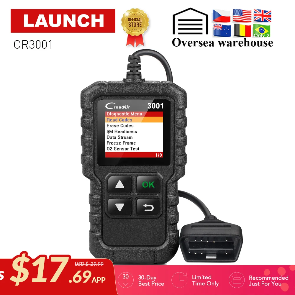 Launch Creader 3001 OBD2 EOBD Automotive Scanner OBD Car Diagnostic Tool OBDII OBD 2 Code Reader Engine Scanner PK ELM327 AD310 Launch Creader 3001 OBD2 EOBD Automotive Scanner OBD Car Diagnostic Tool OBDII OBD 2 Code Reader Engine Scanner PK ELM327 AD310