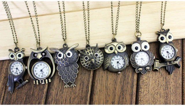 Unique Antique Fashion Alloy Vivid Owl Pocket Watch Pendent Necklace Chain Vinta Unique Antique Fashion Alloy Vivid Owl Pocket Watch Pendent Necklace Chain Vinta