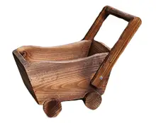 Wooden carts Cacti Succulent Plant Pot Flower Planter Mini Garden Design