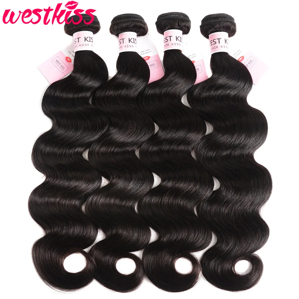 West Kiss Hair 4 Bundle Deals Brazilian Hair Weave Bundles Natural