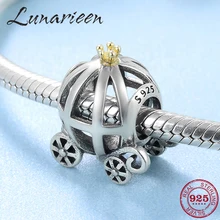 925 пробы серебряные тыквы бусины в виде автомобилей, подходят к оригинальным браслетам Pandora, брелоки, бижутерия для производства комплектующих для горячая Распродажа