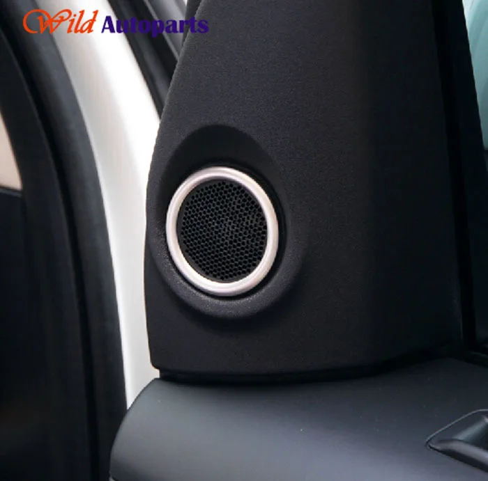2pcs Matte Chrome Inner Front Door Round Speaker F...