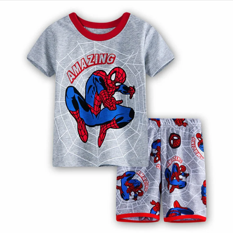 

2019 Boys Clothing Sets Kids Tracksuits Summer Conjunto Menino Spiderman Cartoon Pajama Set Vetement Enfant Ensemble Garcon New