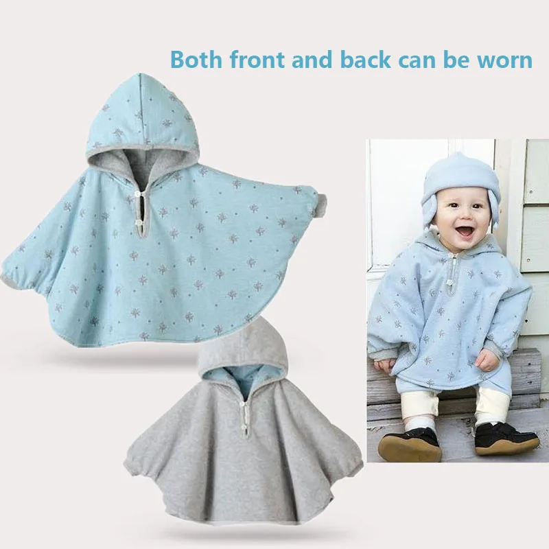 

100% Cotton 0-3T Baby windproof clothes Plus cotton padded baby hooded jacket Cloak baby girl and boy coat