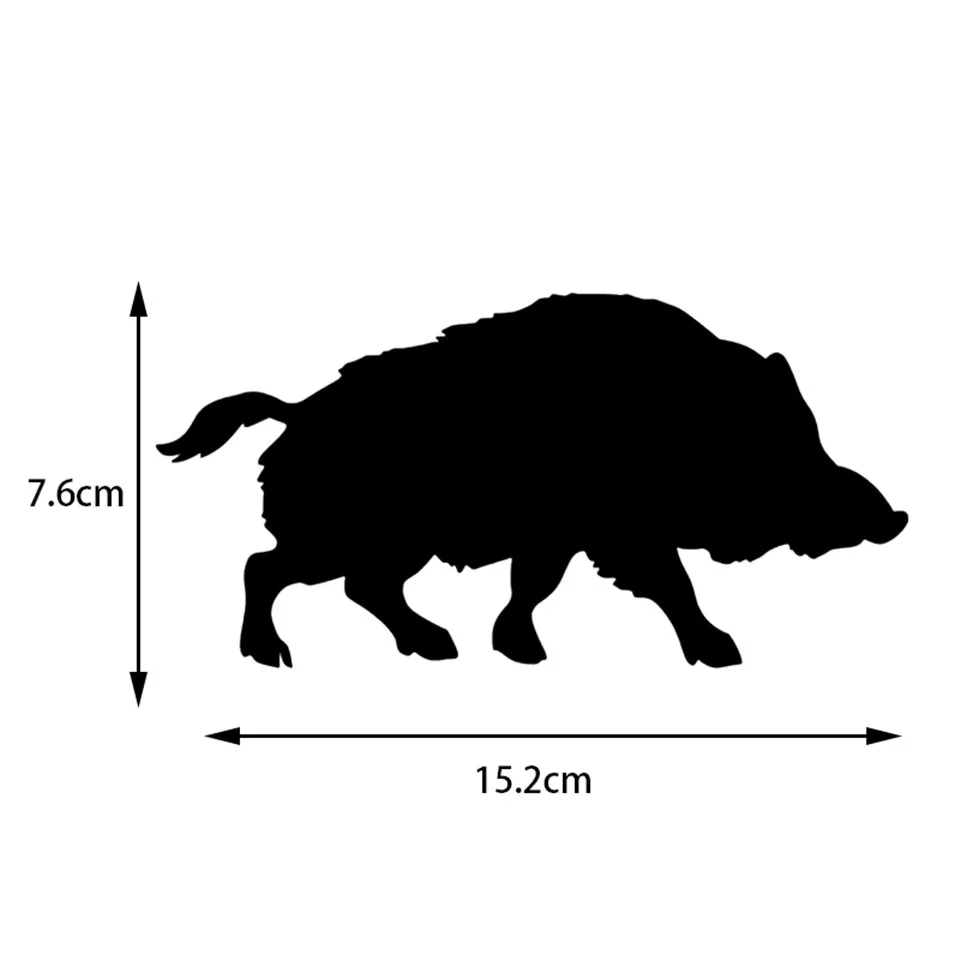 15.27.6CM Wild Boar Pig Interesting Vinyl Car Styling Decorative Car Sticker And Decals BlackSilverLaser (1)