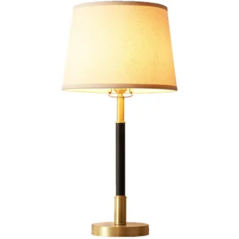 

Modern simple copper table lamp European style bedside reading lamp E27 led desk light living room bedroom restaurant decoration