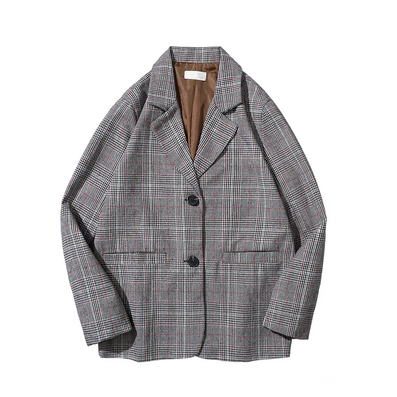 Zogaa 2019 New Hong Kong Style Autumn Fashion Trend Casual Plaid Suit Male Korean Version Loose Ulzzang Temperament Male Suit