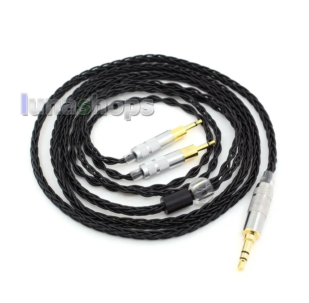 

LN006424 Black Silver Plated XLR 2.5mm 4.4mm 3.5mm 8 Core Headphone Earphone Cable For Sennheiser HD700