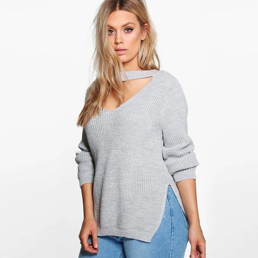 Lazy-KoKo-2017-Big-Size-Women-Clothing-Casual-Sexy-Solid-Hollow-Out-Split-Slim-Sweater-Warm-2