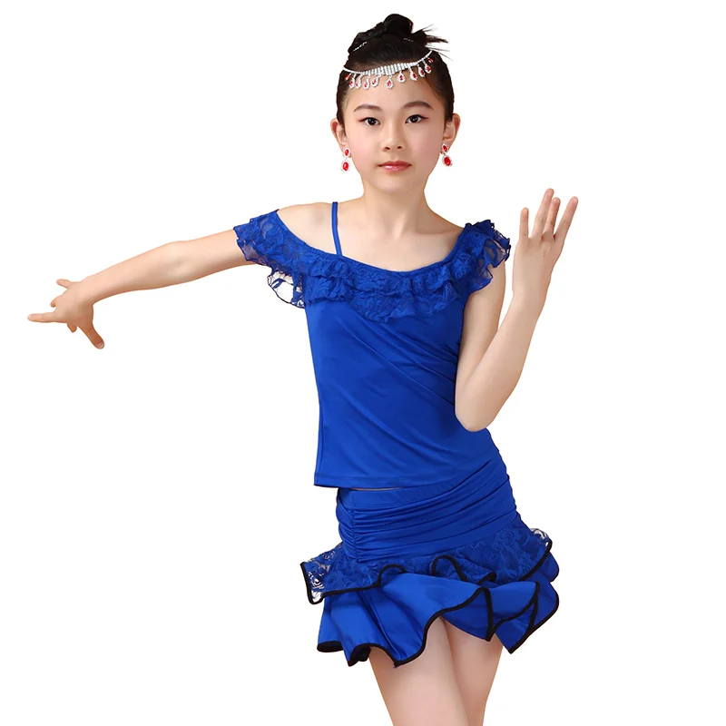

Lace Dance Dress Girls Leotard Latin Dance Skirt Dance Uniforms Children Dance Costumes