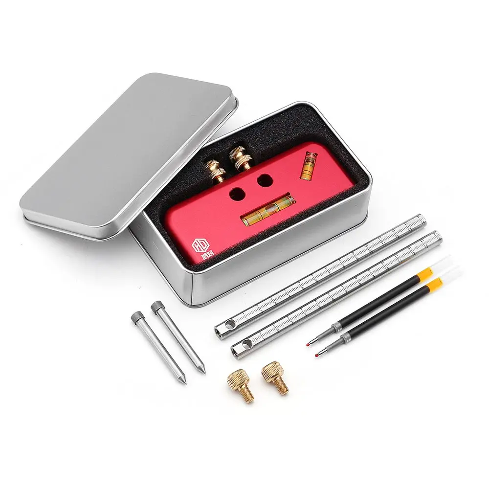 Drillpro Aluminium Alloy Carpenter Woodworking Scriber Tool Wood Ink Marker Tool DIY Woodworking Too