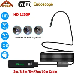 USB эндоскопа Камера HD 1200 P IP68 трубка эндоскопа Wi-Fi Бороскоп Инспекции Камера Android и IOS змея видео Камера