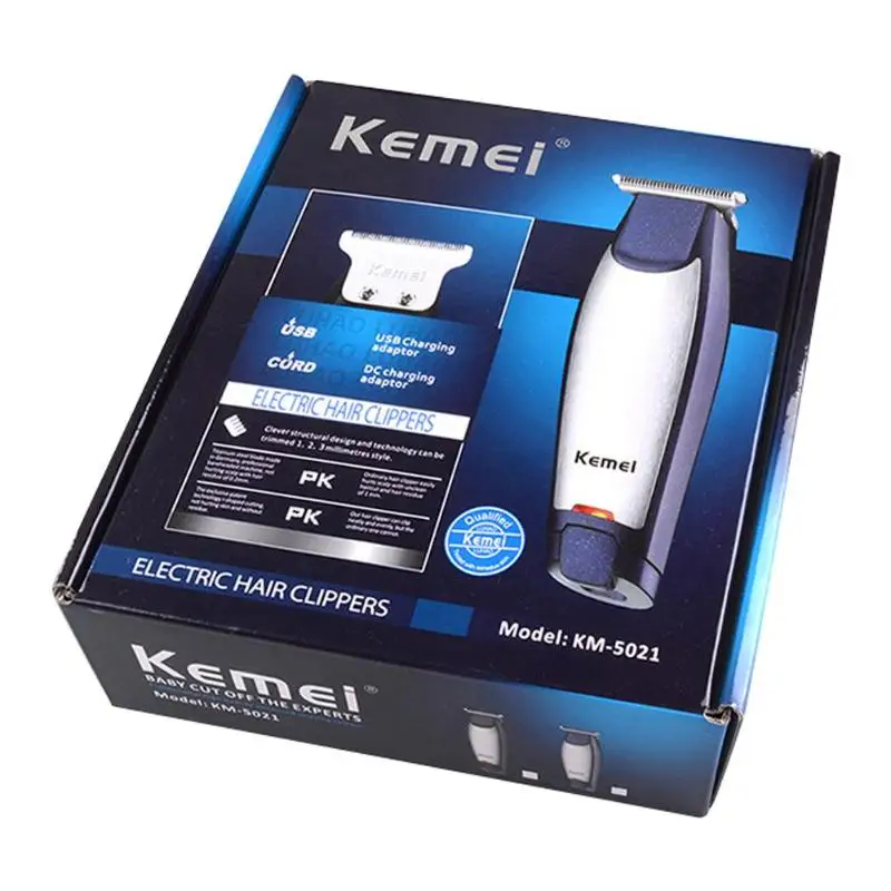 Kemei KM-5021 перезаряжаемая Бесшумная машинка для стрижки волос Машинка для стрижки волос триммер для стрижки бороды парикмахерские бритвы для