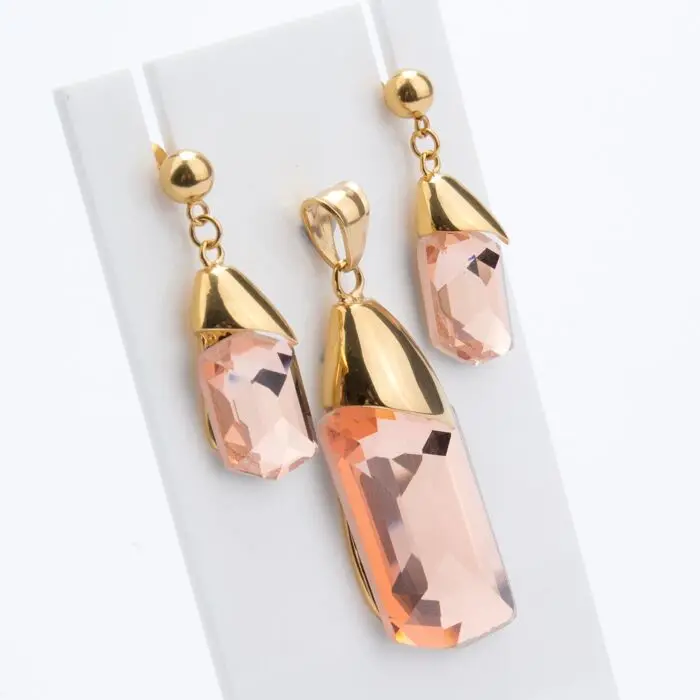 

TL Zircon Bowknot Enamel Jewelry Sets Enamel Love Pendant Necklace Bow Tie Earrings For Women Children Kids Gift Set Jewelry
