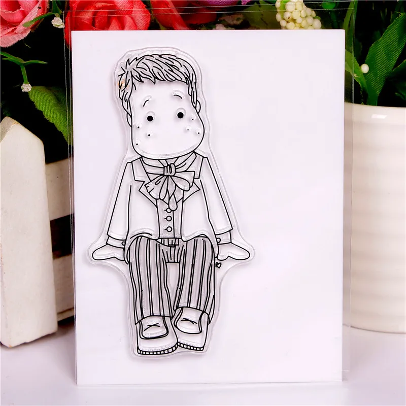 DLKSDI Cartoon boy Transparent Clear Stamp DIY Silicone Seals Scrapbooking / Card Making/Photo Album | Канцтовары для офиса и