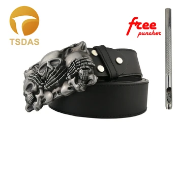 

Silver Plated Skull Belt Buckle For Mens Jeans Accessories Metal Belt Buckle as Boy's New Year Gift Drop Shipping