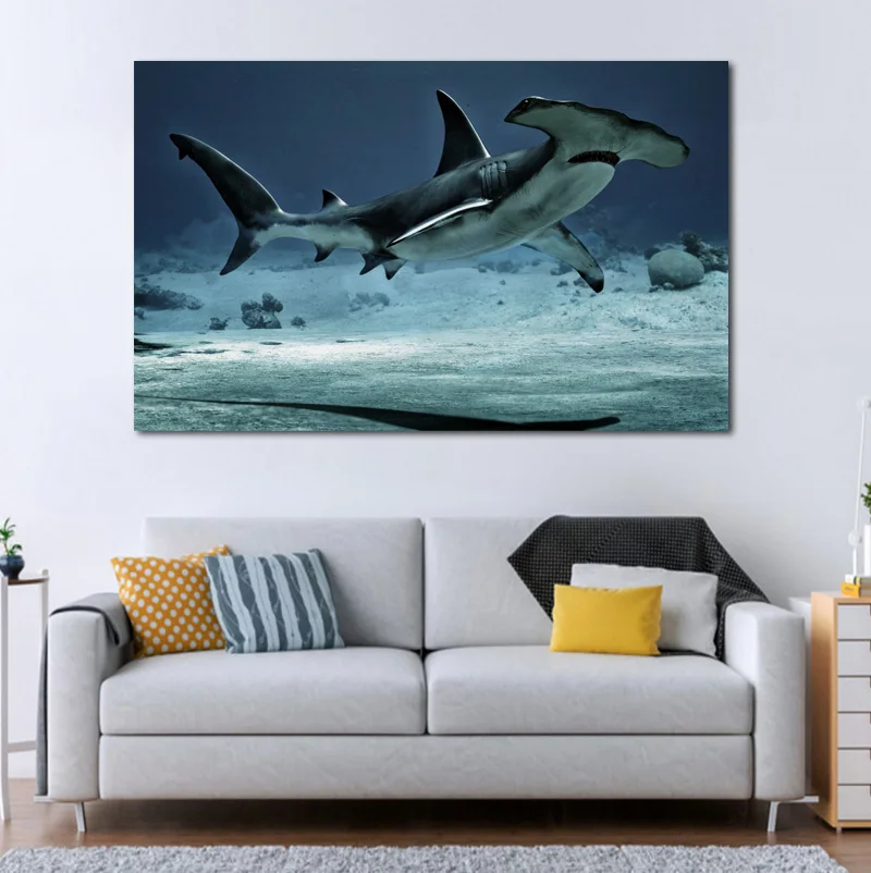 Hammerhead sharks hammer fish underwater animal sharks living room decor home wall art decor