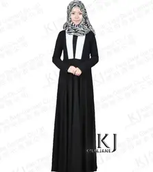 2015 Ислам свободного покроя Абая Мусульманская Мода для девочек хлопчатобумажное платье Турецкий женская одежда паранджу черный халат