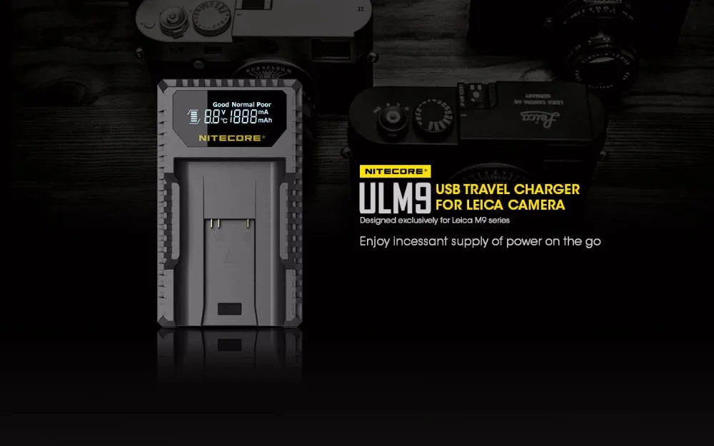 Nitecore-USBトラベル充電器100%,オリジナル,leica bm8 m8 m8.2 m9 BLI 