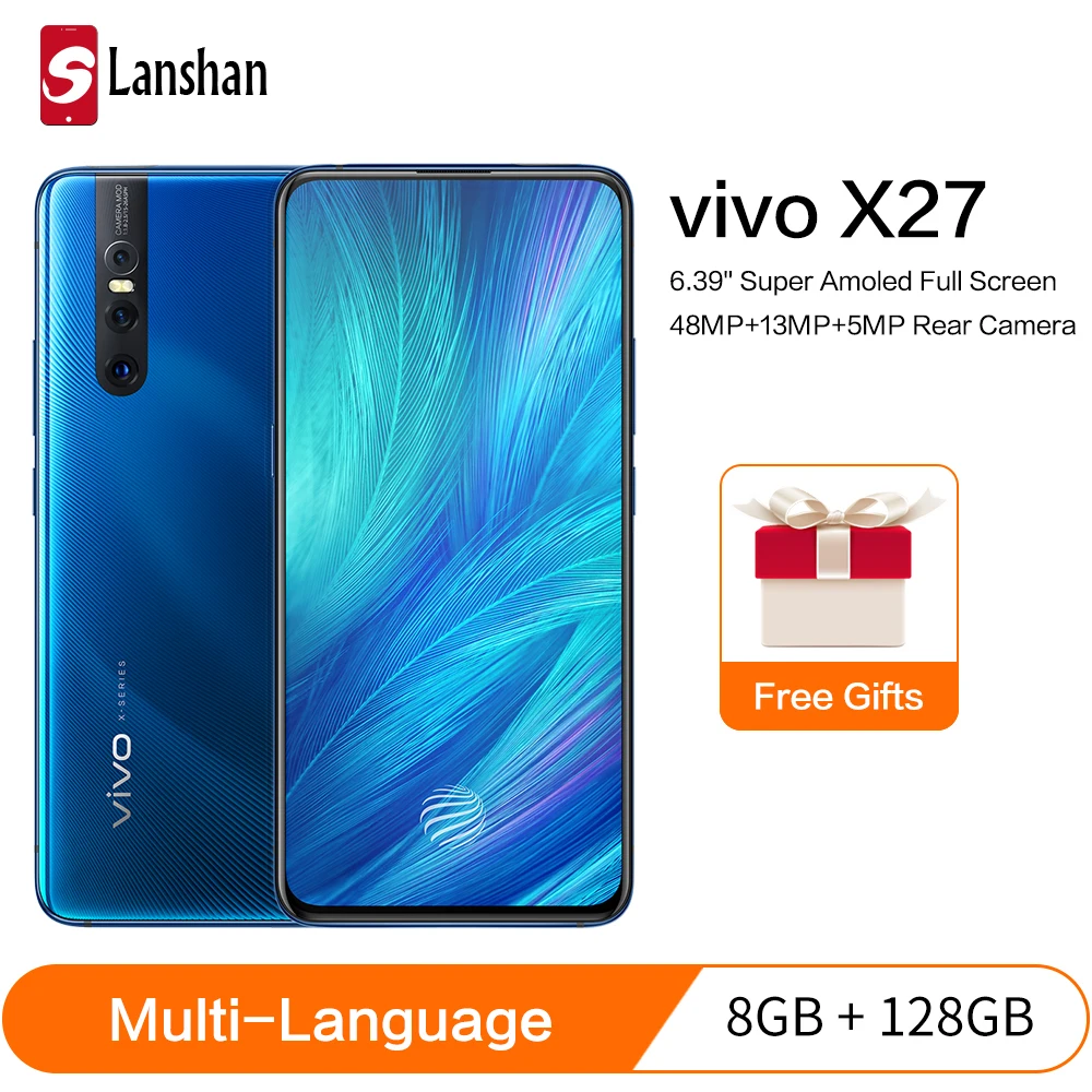 

Authorized vivo celular X27 Mobile Phone 6.39 inch Full Screen 8G RAM 128G ROM 48.0MP Elevating Amazing Camera 4000mAh Cellphone